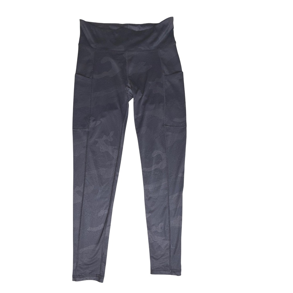 Aeropostale Black‎ Camo Print Leggings with Pockets Athleisure Activewear-858